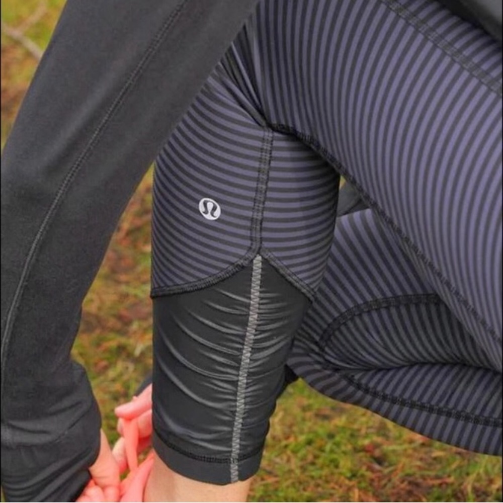 Lululemon Pace Queen Tight Stripe Cadet Blue Black